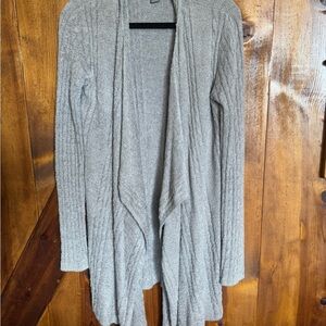 Barefoot Dreams Gray Open-Front Cardigan Sweater